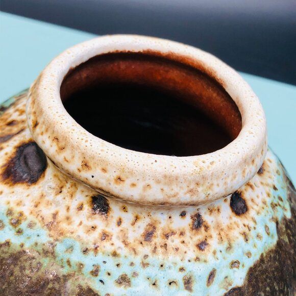 Vintage 60s West Germany Pottery CARSTENS TONNIESHOF Rose Bowl Vase -Redware - Picture 3 of 10